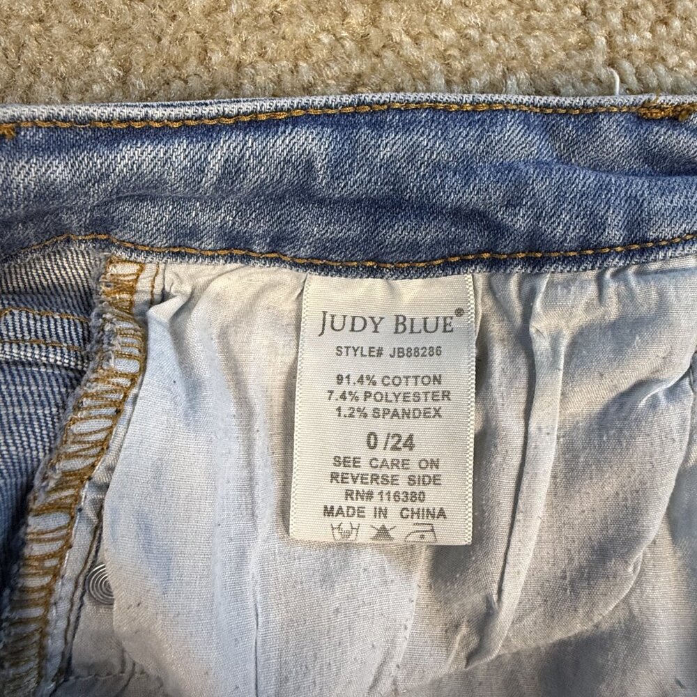 Judy Blue Skinny Fit Jeans Womens Size 0/24 High Rise Denim Blue Ankle F680 - Picture 6 of 16